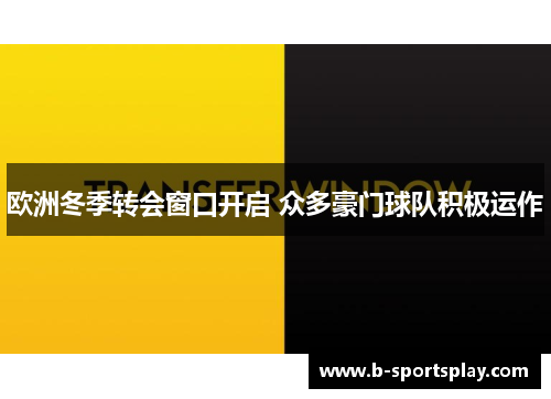 欧洲冬季转会窗口开启 众多豪门球队积极运作